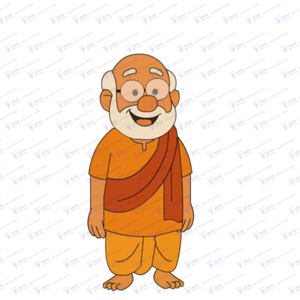 Cartoon Monk Character Vector | Flash Animation .FLA File | Suitable for making animations