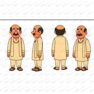 Seth Ji Animated 2D Character for bringing positive vibes in your videos – Eye Blink, Lip Sync, 4 Poses with Walk Cycles |Indian Cartoon Characters | .fla file