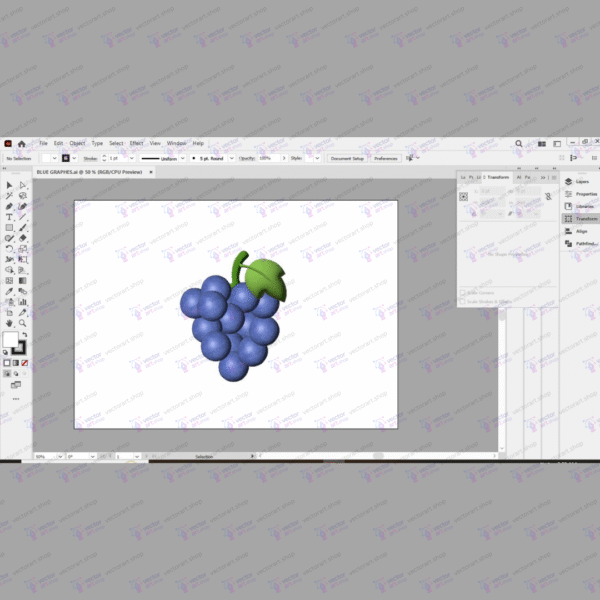 Realistic 3D Blue Grapes Vector Illustration (AI File) - Image 2