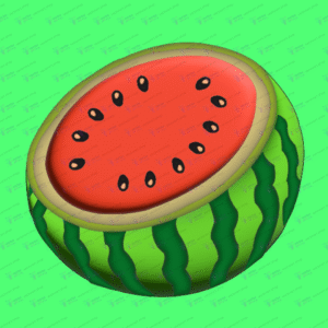 3D half-cut watermelon vector illustration created in Adobe Illustrator